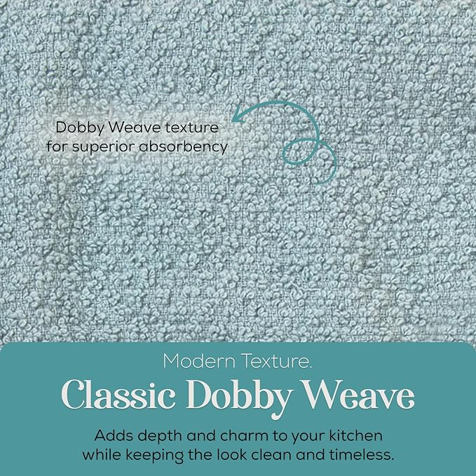 Kitchen Towels, Cotton Soft Large 18 x 28 Dobby Weave Super Absorbent Tea - Image 7
