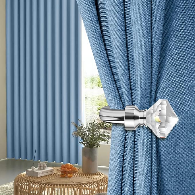 HIKMLK Crystal Curtain Holdbacks 2pcs, Metal Curtain Tieback Pull Back - Image 4