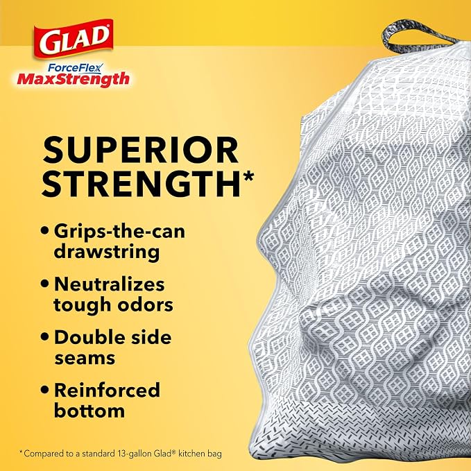 Glad Tall Kitchen Trash Bags 13 Gallon, MaxStrength Mountain Air Garbage Bags - Image 4
