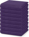 Homaxy 100% Cotton Waffle Weave Kitchen Dish Towels 8-Pack, Eggplant | 13 x 28 by Homaxy