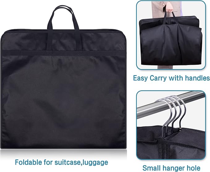KIMBORA 60" Dress Garment Bags for Hanging Clothes Travel, Gusseted Garment - Image 6