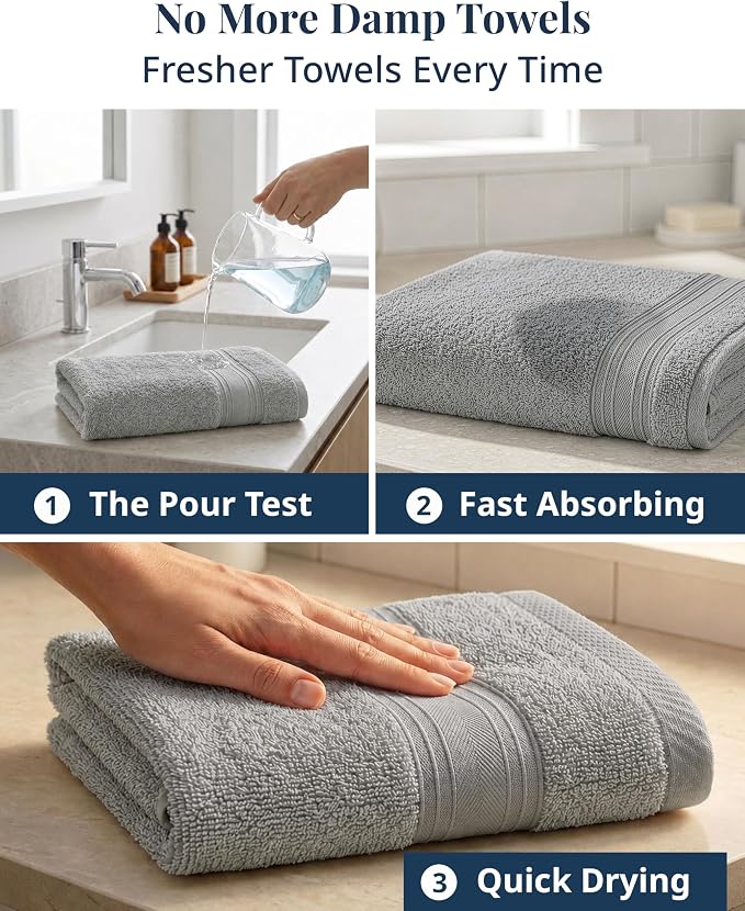 LANE LINEN Hand Towels 100% Cotton 6 Pack Soft Absorbent 16x28 - Image 4