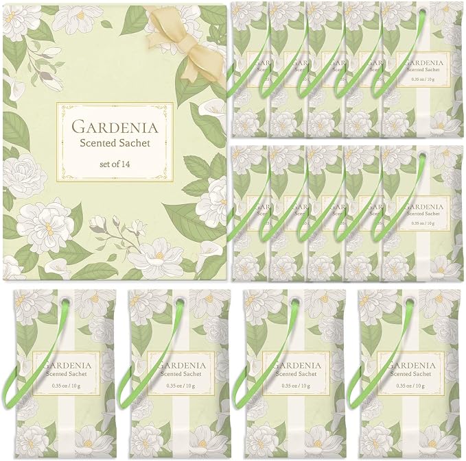 STRN Scented Sachets for Drawer and Closet, Gardenia Scent 14 Pack for Home - Image 8