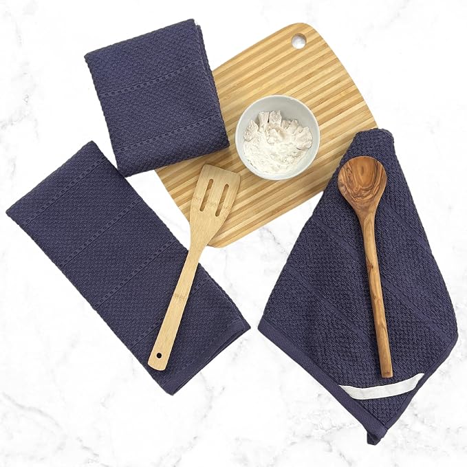 Serafina Home Eggplant Purple Kitchen Hand Dish Towels: Oversized 28" x 18" - Image 9