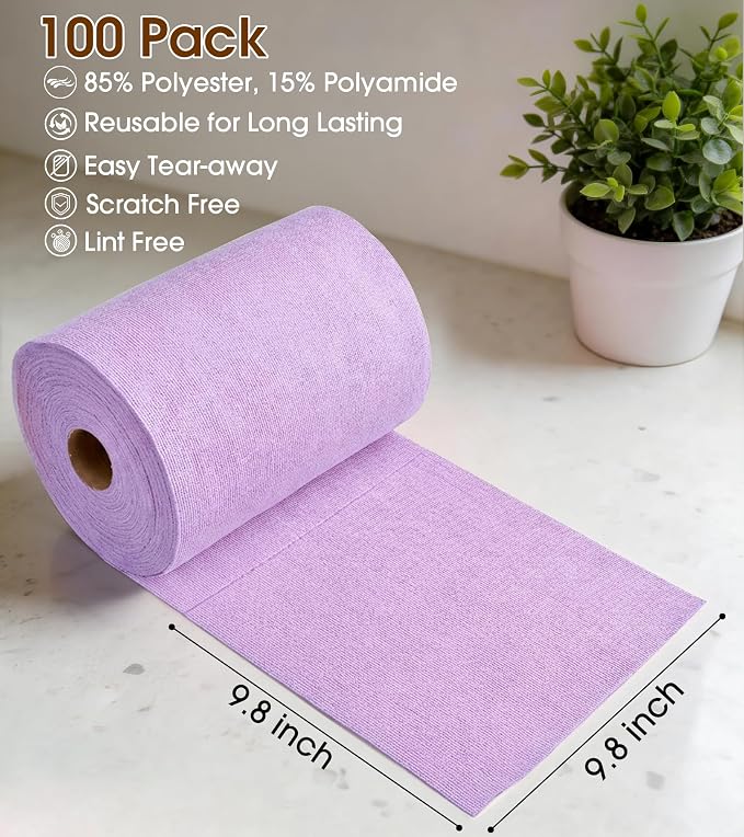 KitchLife Microfiber Cleaning Cloth Roll, 100 Pack - Image 2