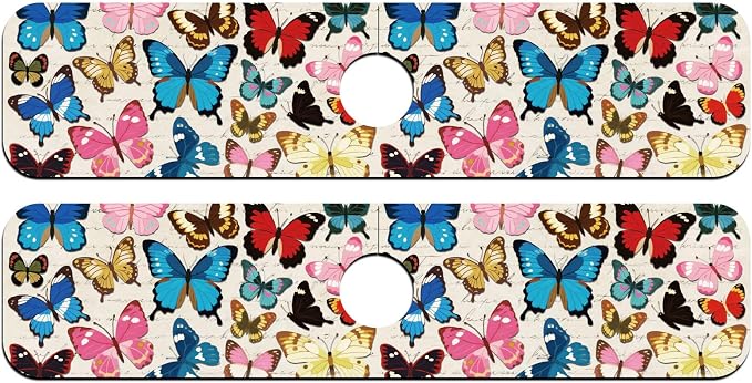 2 Pcs Kitchen Sink Splash Guard Faucet Mat Butterfly Pattern Faucet Mat - Image 8