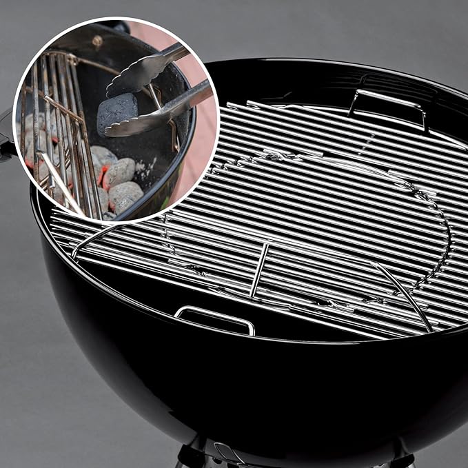 Hinged Cooking Grate for Weber, 22.5 inch Charcoal Grills, Kettle, Performer, Master-Touch, Grill Grate Replacement Part for Weber