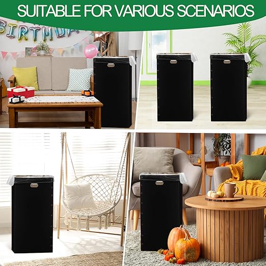 Nosiny 20 Pcs 40 Gallon Disposable and Reusable Corrugated Cardboard Trash Cans for Events, Recycling Bins Bulk with Trash Bags, Cardboard Garbage Boxes for Parties, 18 x 18 x 31 (Black)