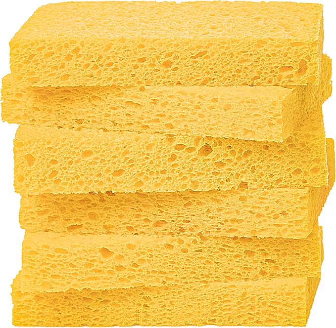 6 Pack Cellulose Scrub Sponges Non-Scratch Heavy Duty by ARCLIBER