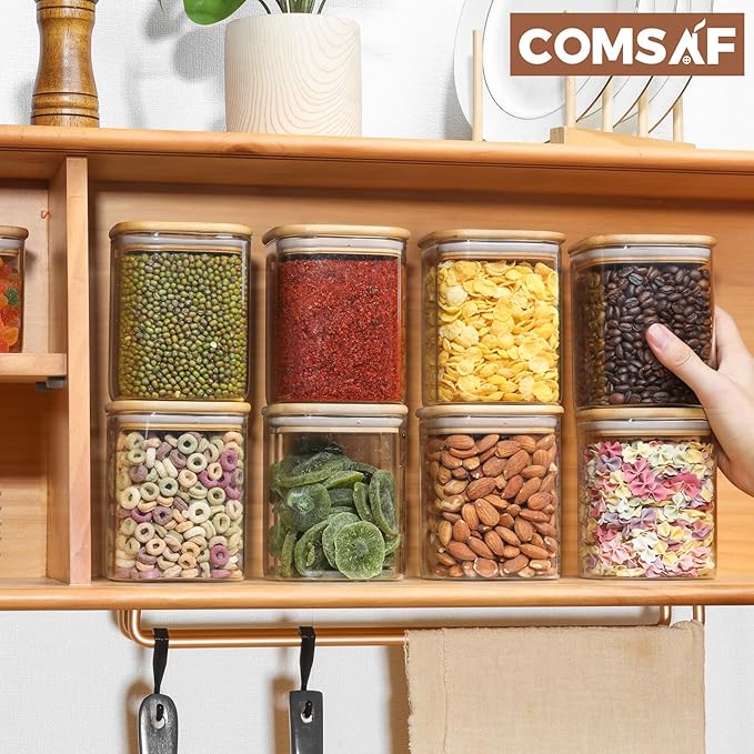 ComSaf Glass Jars with Bamboo Lids 0.8 Qt - Image 9