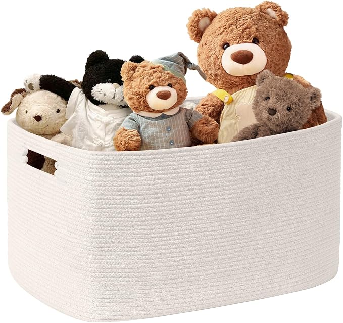 45L Small Woven Laundry Basket Hamper by SunNewt