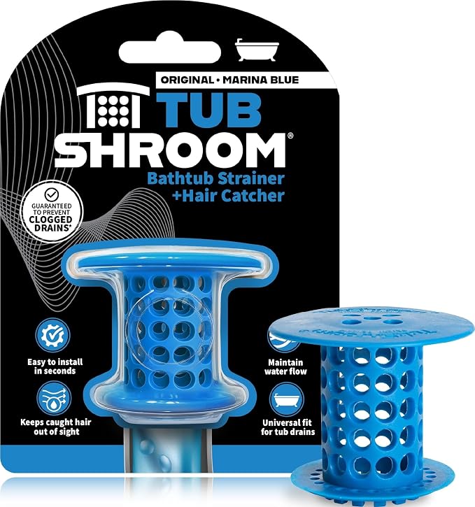 TubShroom Bathtub Drain Hair Catcher – In-Drain Tub Strainer & Clog Prevention by TubShroom