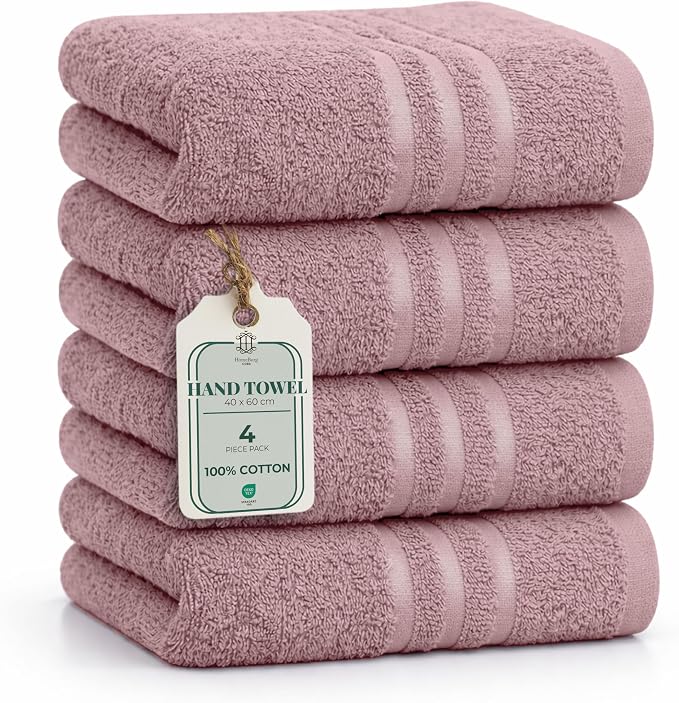 Core 4-Piece Cotton Towel Set for The Bathroom – Soft, by HomeBurgTowels
