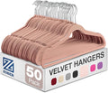 Zober Blush Velvet Hangers 50 Pack, Slim Non Slip Clothes Hangers | Slim velvet by ZOBER