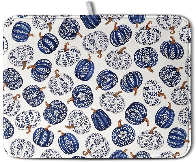 Chinoiserie Fall Dish Drying Mat by Kwlegh