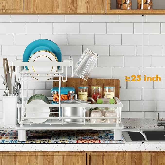 Large 2 Tier Detachable Dish Drying Rack - Image 7