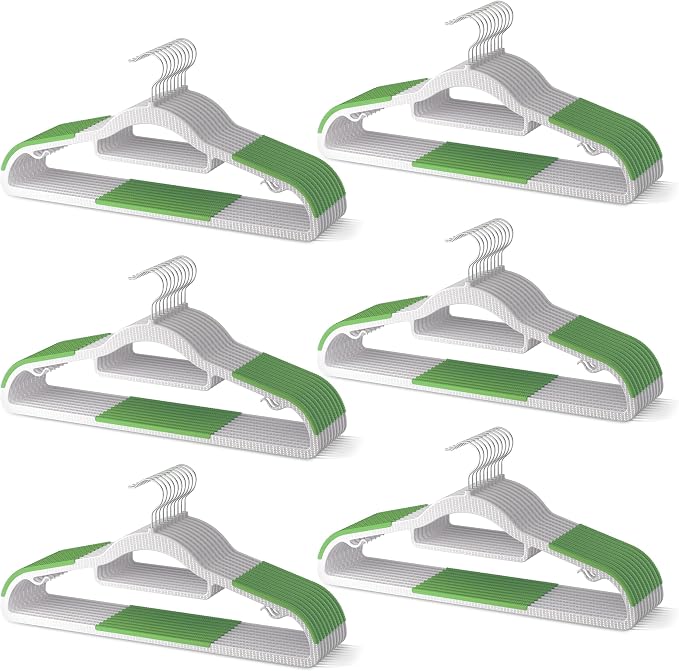 60 Pack Heavy Duty Plastic Hangers, Non Slip Clothes Hangers by MLKJHHI