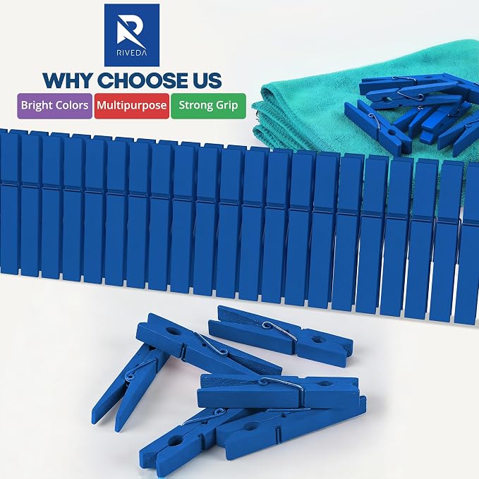 50pcs Colored Wooden Clothes Pins, Clothespins - Image 7