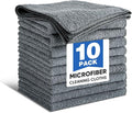 TEAWOO 10 PCS Grey Microfiber Cleaning Cloths, Car Towels, Kitchen Towels by TEAWOO