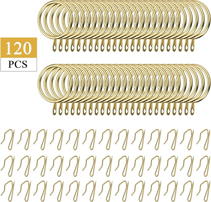 Hotop 60 Pcs 1.26 Inch Curtain Ring and 60 Pcs Pin Hook, 0.98/1.26/1.5/1.65 - Image 3