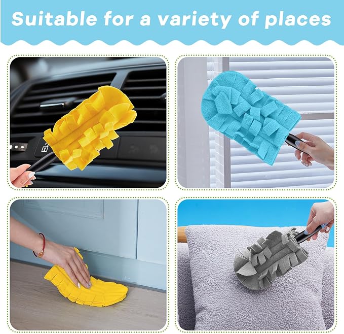 Zubebe 12 Pcs Reusable Duster Refills Fleece, Turq | Soft Polyester Fiber Flat - Image 4