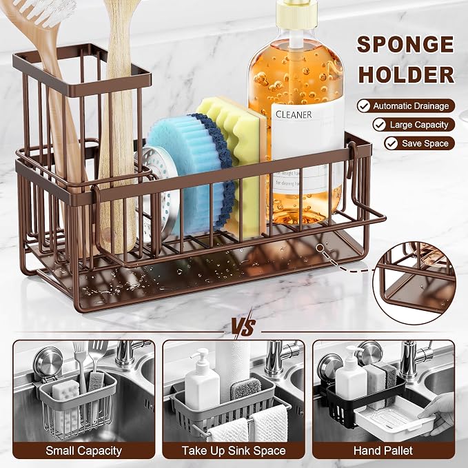 Sponge Holder for Kitchen Sink, Kitchen Sink Caddy, Kitchen Sink Sponge Holder - Image 4