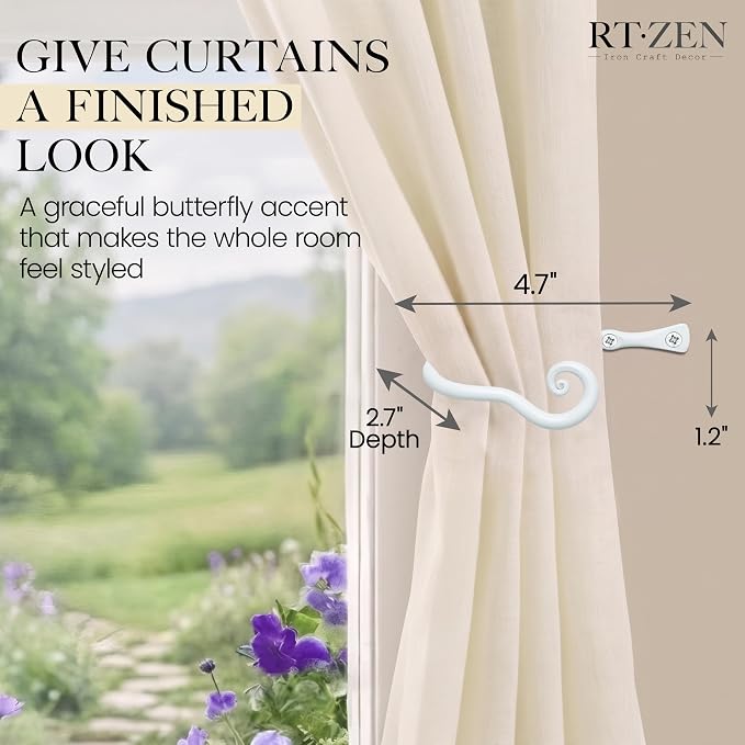 RTZEN Metal Curtain Tiebacks, Drapery Holders - Image 2