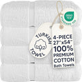 Chakir Turkish Linens 100% Cotton 4-Pack Bath Towels 27x54, Oeko-Tex Certified by ChakirTurkishLinens