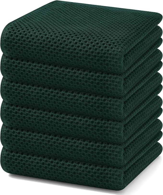 Homaxy 100% Cotton Waffle Weave Kitchen Dish Towels 6-Pack, Ultra Soft by Homaxy