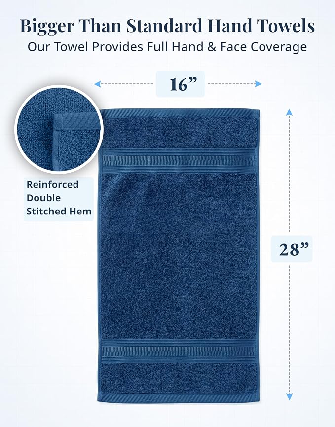 LANE LINEN Hand Towels for Bathroom Set, 6 Piece 100% Cotton Super Absorbent - Image 3