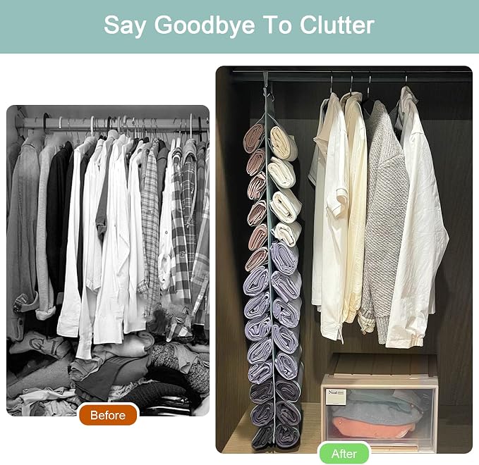 DHSFKBE Legging Organizer Storage, T-Shirt Hanging Closet Hanging Clothes - Image 3