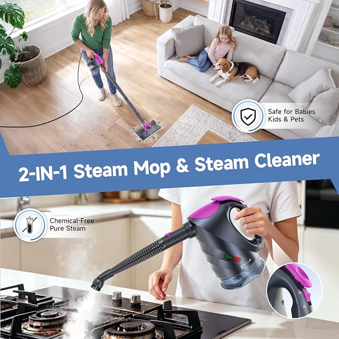 Steam Mop & Detachable Handheld Steam Cleaner - Image 2