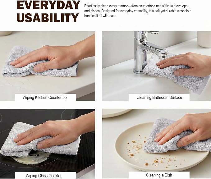 Utopia Towels 24 Pack Washcloths, 12x12 in, 100% Cotton, Fast Drying Soft Feel - Image 8