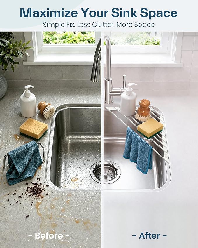 Ohuhu Corner Sink Strainer, Sponge Holder - Image 2