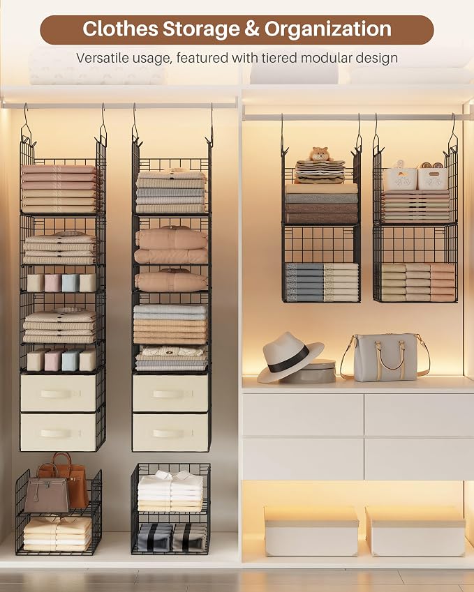 4 Tier Metal Hanging Closet Organizer - Image 2
