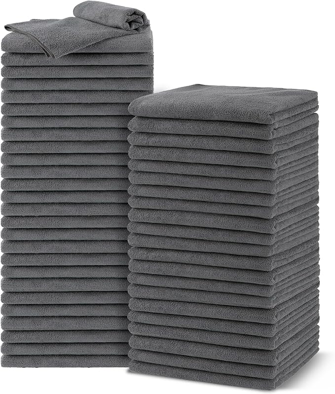 Salon Towels 48 Pack, Super Soft Microfiber Gym Towels | Highly Absorbent by Unimade