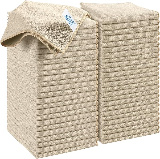 HOMEXCEL 50PK Microfiber Cleaning Cloth, Cleaning Rag by HOMEXCEL