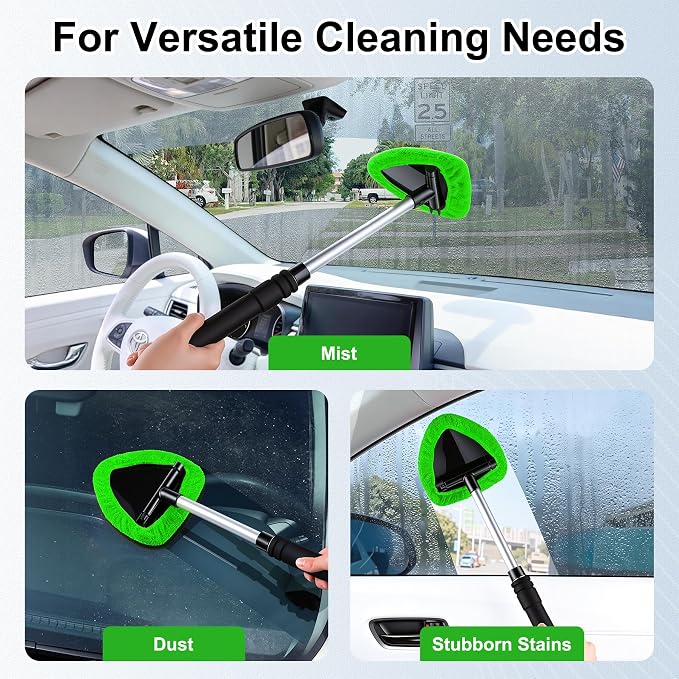 JUSTTOP Windshield Cleaner Tool, Car Interior and Exterior Window Cleaning Kit - Image 8