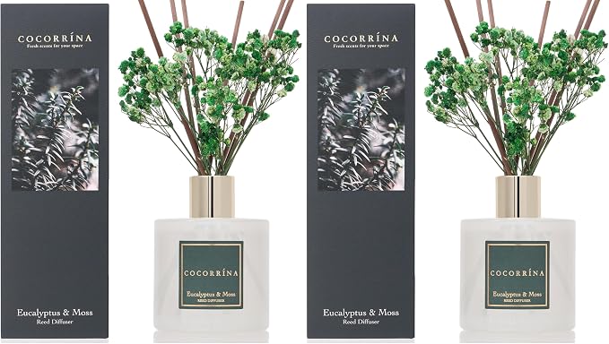 Reed Diffuser Sets- Eucalyptus & Moss Scented Diffuser by COCORR%C3%8DNA