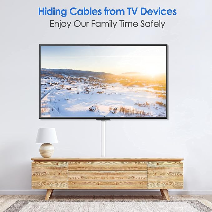 Yecaye 125In Cord Covers for Wall Mounted TV, W0.98in H0.51in, Cable Management - Image 6