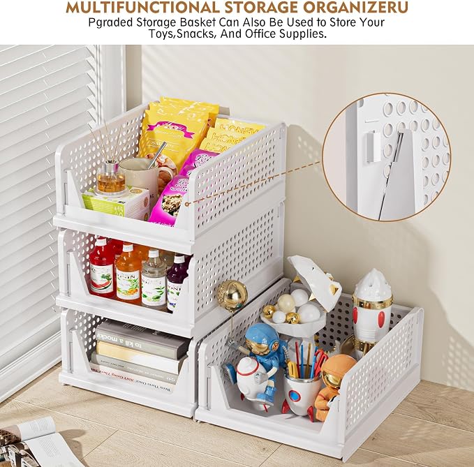 Upgraded Closet Organizers and Storage, Stackable Closet Organizer Basket - Image 7