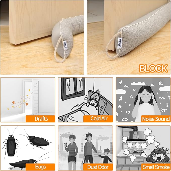 TORRAMI 32" Door Draft Stopper Under Bottom Insulation Noise Air Stopper 2.16LB - Image 6