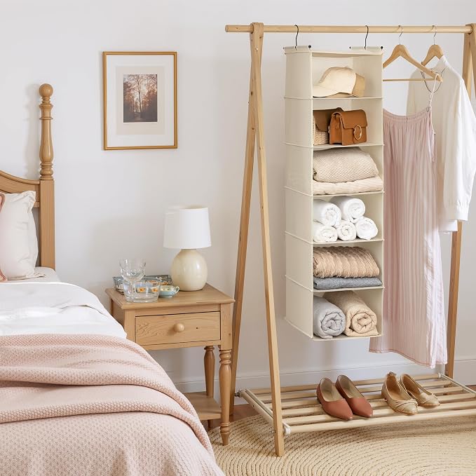 GRANNY SAYS 6-Shelf Hanging Closet Organizer, Foldable Storage, Keeps Clothes - Image 7