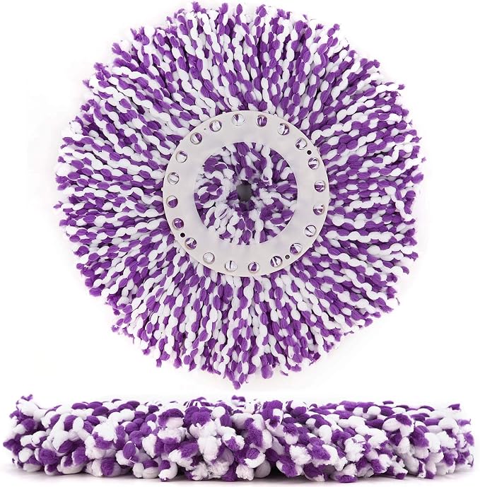3 Pack Spin Mop Replacement Head, Round Shape Standard Size Microfiber Mop Head - Image 5