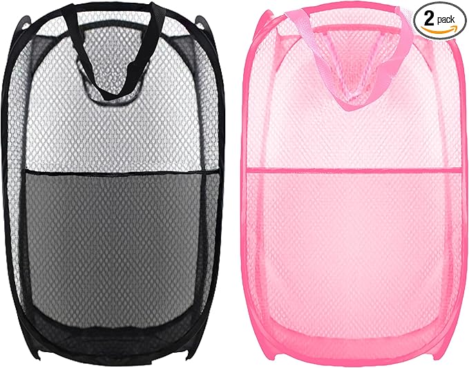Collapsible Pop Up Laundry Hamper, Extra Large Mesh Foldable Laundry Basket Bag by BuyongwantJewelry