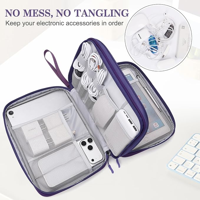 FYY Electronic Organizer, Travel Tech Pouch Bag, Extra Large, Waterproof - Image 5