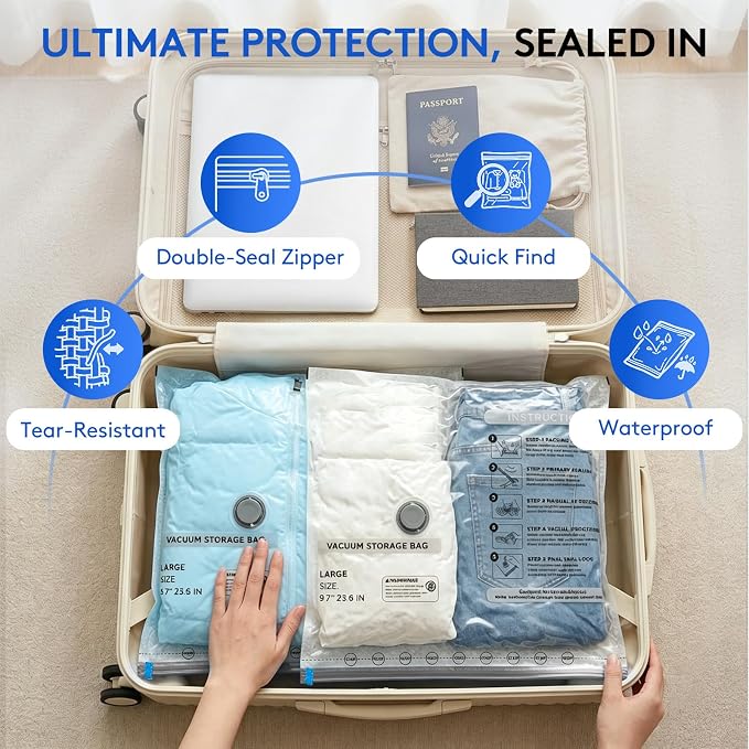 15+1 Packs Vacuum Bags for Travel - Image 5