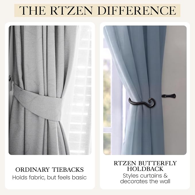 RTZEN Metal Curtain Tiebacks, Drapery Holders - Image 8
