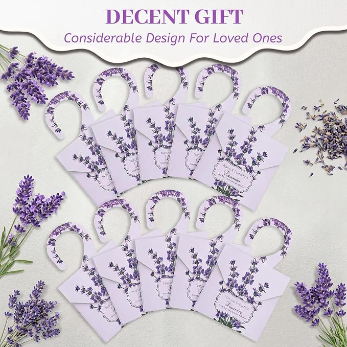 24 Pack Lavender Sachets for Drawers and Closets, Natural Closet Freshener - Image 5