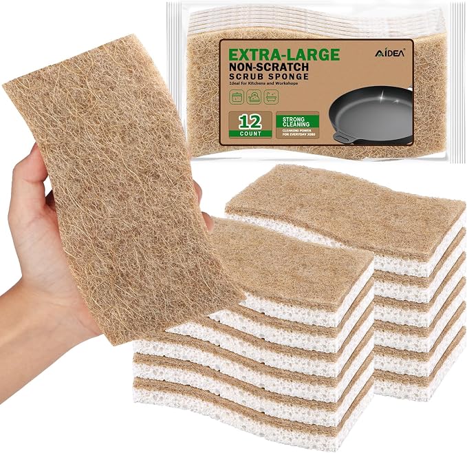 AIDEA XL Sponges Kitchen, Non-Scratch Dish Sponges | Large Natural Sponge by AIDEAHOME